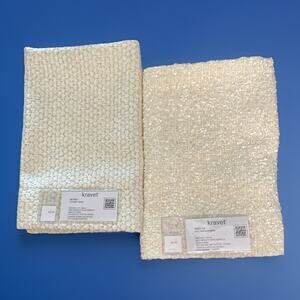 2 Candace Olson Kravet Cream Plush Luxury Fabric Samples 25"x25"